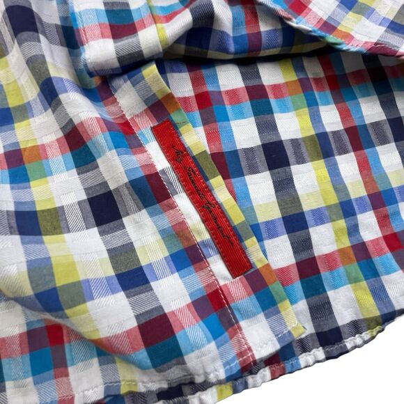 Lansky Bros Shirt Men's Small Colorful Plaid Flip Cuff Elvis The King Memphis - Picture 7 of 13